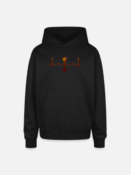 Heartbeat Dancer Silhouette - Oversized Hooded Sweatshirt - black