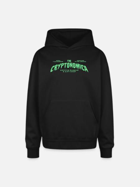 Cryptonomica: Cryptid Museum Logo - Oversized Hooded Sweatshirt - black