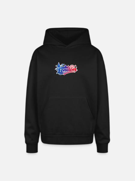 London Skyline Splash - Oversized Hooded Sweatshirt - black