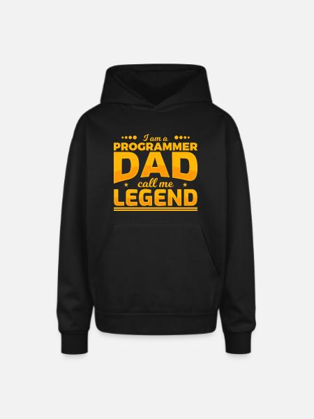 Programmer Father - Oversized Hooded Sweatshirt - black