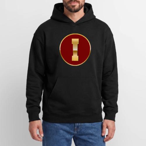 Letter I – Capital Varsity Alphabet Monogram - Oversized Hooded Sweatshirt