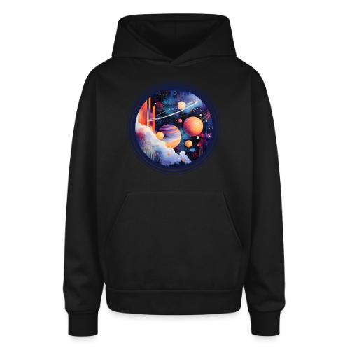 Floating Planetscape - Oversized Hooded Sweatshirt