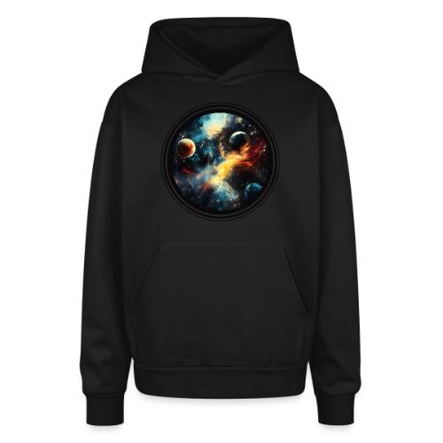 Painted Cosmos of Planets - Oversized Hooded Sweatshirt