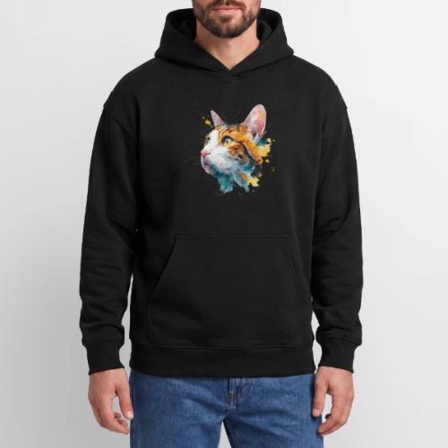 Cat: Feline Ink Burst - Oversized Hooded Sweatshirt