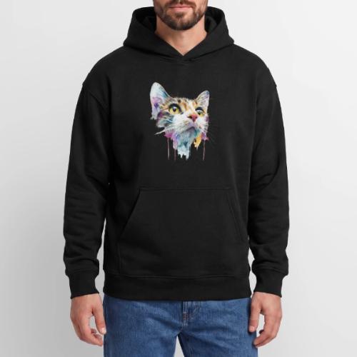 Chromatic Cat Splash - Oversized Hooded Sweatshirt