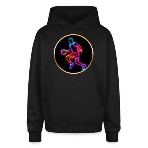 Basketball: Neon Dribble Pulse - Oversized Hooded Sweatshirt