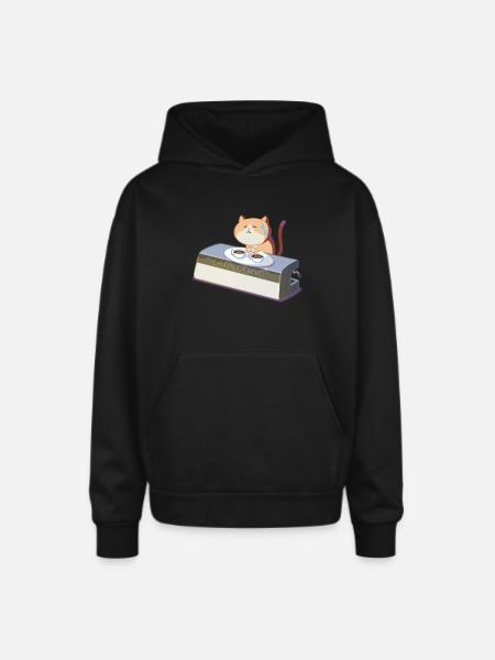 PanicMeow - Oversized Hooded Sweatshirt - black