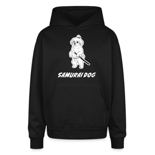 Samurai Maltese Katana Warrior Dog Tee - Oversized Hooded Sweatshirt