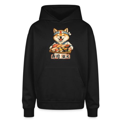 Funny Shiba Inu Sushi Kawaii Dog Tee - Oversized Hooded Sweatshirt