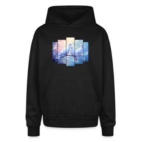 Symbols of Peace and Serenity - Oversized Hooded Sweatshirt