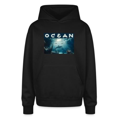 Ocean: Dolphin’s Serenity - Oversized Hooded Sweatshirt