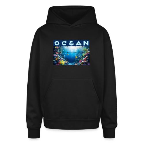 Ocean: Neon Reef Glow - Oversized Hooded Sweatshirt