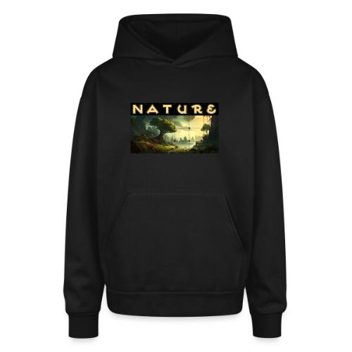 Whispers of Green Peaks - Oversized Hooded Sweatshirt