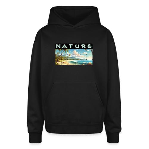 Nature: Sun-Kissed Shore - Oversized Hooded Sweatshirt