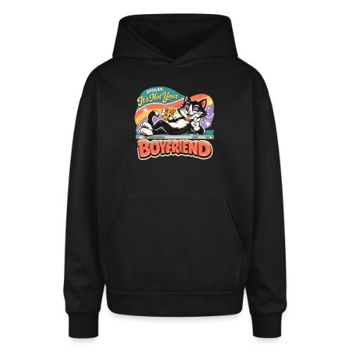 Sassy Cat Pride Pizza Retro Comic - Oversized Hooded Sweatshirt