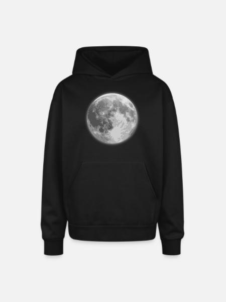 Lune - Molleton à capuche oversize - noir