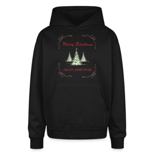 Beautiful Green Christmas Tree Graphic - Oversized Hooded Sweatshirt