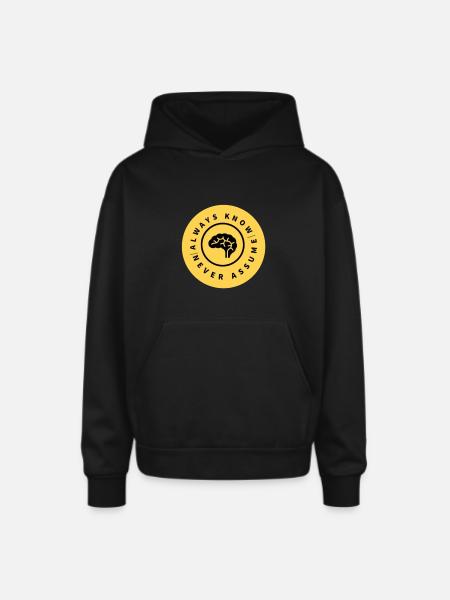 Always Know Never Assume Badge - Oversized Hooded Sweatshirt - black