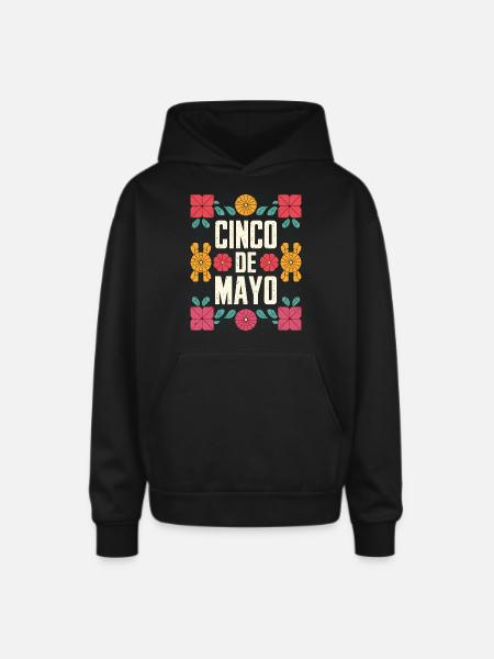 Cinco De Mayo Mexican - Oversized Hooded Sweatshirt - black