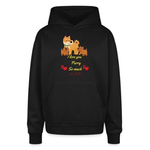 Cute Dog Family Love – “I Love You Purry So much - Oversized Hooded Sweatshirt