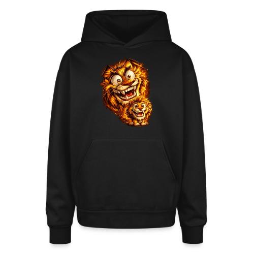 Crazy Double Lion Streetwear - Oversized Hooded Sweatshirt