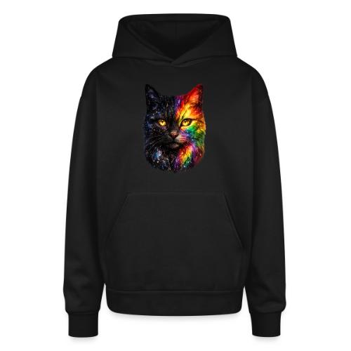 Cosmic Galaxy Rainbow Cat - Oversized Hooded Sweatshirt