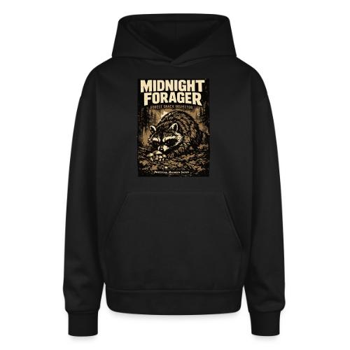 Midnight Forager Raccoon Mushroom Hunter - Oversized Hooded Sweatshirt
