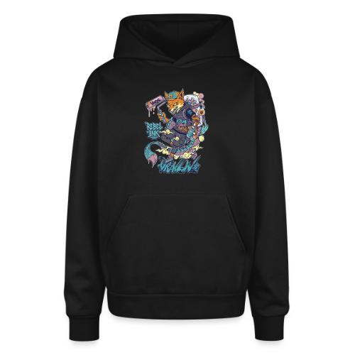 Kitsune Street Rebel - Oversized Hooded Sweatshirt