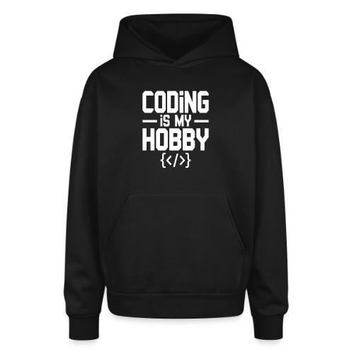 Coding Is My Hobby Typography - Oversized Hooded Sweatshirt