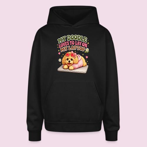 My Laptop Belongs to My Doodle - Oversized Hooded Sweatshirt