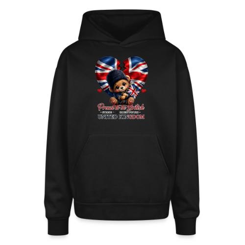 Proud to Be British Teddy Bear UK Patriot Gift - Oversized Hooded Sweatshirt