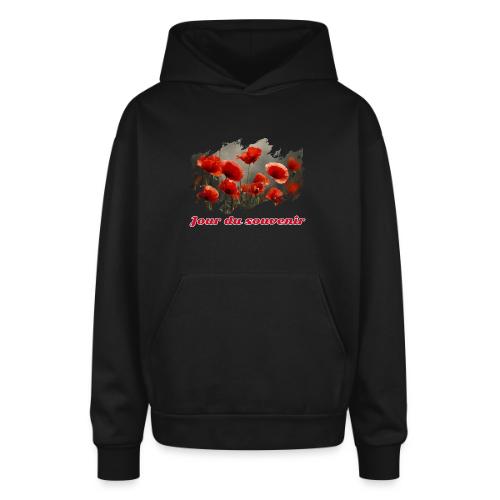 Remembrance Day with Poppies - Oversized Hooded Sweatshirt