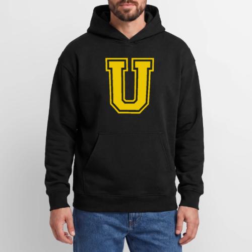 Letter U – Capital Athletic Alphabet Monogram - Oversized Hooded Sweatshirt
