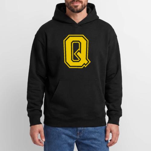 Letter Q – Capital Athletic Alphabet Monogram - Oversized Hooded Sweatshirt
