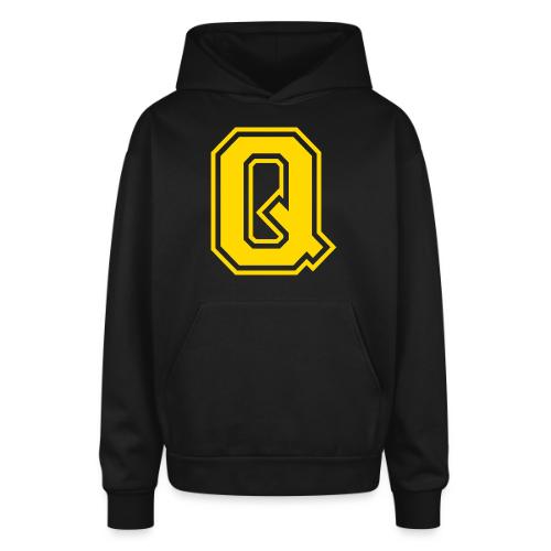 Letter Q – Capital Athletic Alphabet Monogram - Oversized Hooded Sweatshirt