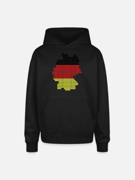 germany - Oversized Hooded Sweatshirt - black