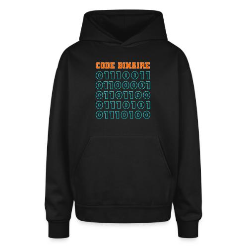 Hi in binary code - Oversized Hooded Sweatshirt