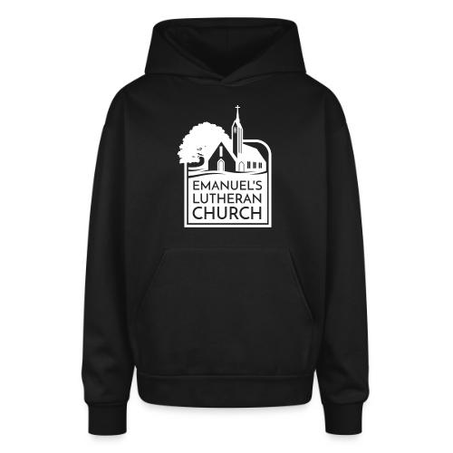 Single Vertical white2 - Oversized Hooded Sweatshirt