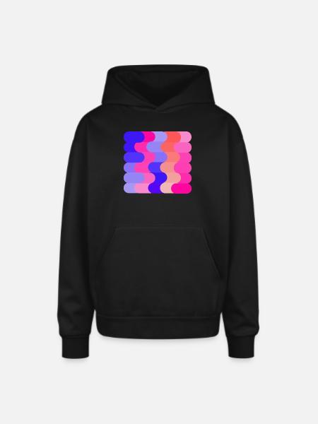 FLOW (Hue & Tint) - Oversized Hooded Sweatshirt - black