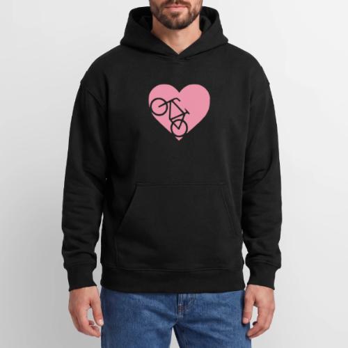 heart_bicycle_cutout - Oversized Hooded Sweatshirt