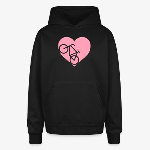 heart_bicycle_cutout - Oversized Hooded Sweatshirt