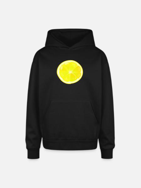 Lemon slice - Oversized Hooded Sweatshirt - black