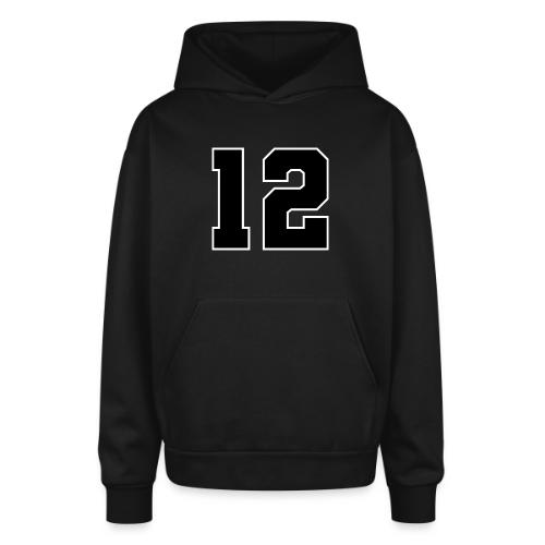 Varsity Number 12 Sports Design - Oversized Hooded Sweatshirt