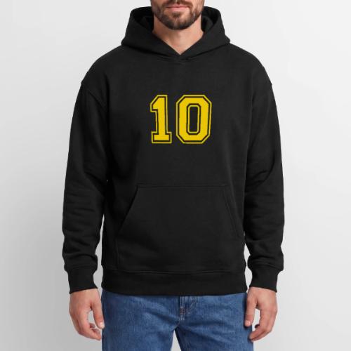 Number 10 in a classic athletic collegiate font - Oversized Hooded Sweatshirt