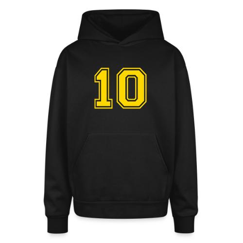 Number 10 in a classic athletic collegiate font - Oversized Hooded Sweatshirt