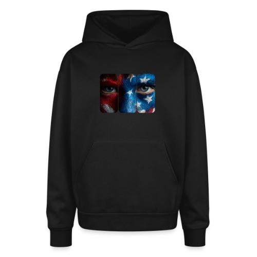 USA: Painted for the Flag - Oversized Hooded Sweatshirt