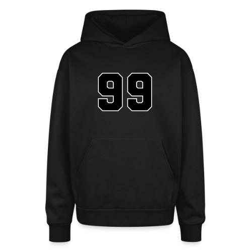 Varsity Number 99 Athletic Font - Oversized Hooded Sweatshirt