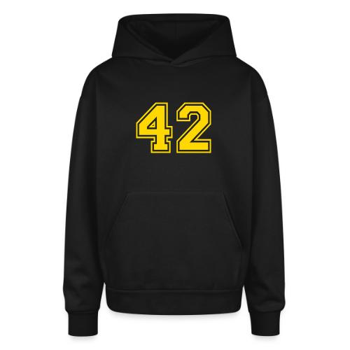 Number 42 in a classic athletic collegiate font - Oversized Hooded Sweatshirt