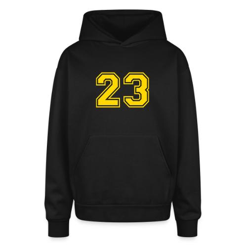 Number 23 in a classic athletic collegiate font - Oversized Hooded Sweatshirt