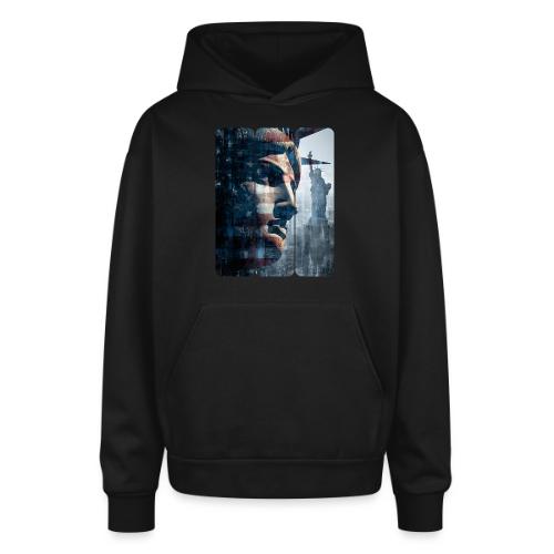 USA: Liberty in Three Visions - Oversized Hooded Sweatshirt